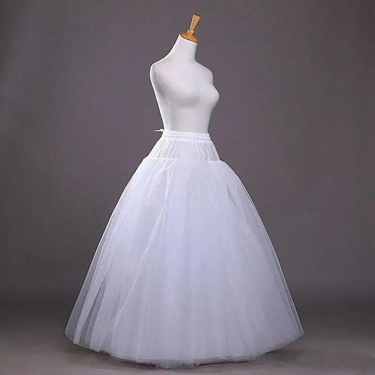 6 Hoops Big White Quinceanera Dress Petticoat Super Fluffy Crinoline Slip Underskirt For Wedding Ball Gown