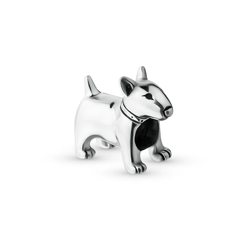 Phù Hợp Mới Châu Âu Nguyên Bản Vòng Tay Nữ Bạc 925 Cắt Động Vật Bull Terrier Hạt Charms Cá Tính Trang Sức Làm Quà Tặng