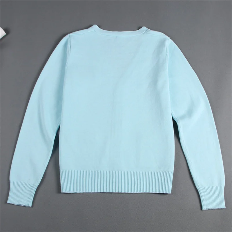 Japanese Korean JK Uniform Sweater Knitting Jacket Cardigan Sweater For Girl College Students Coat Cute Turquoise Outerwear