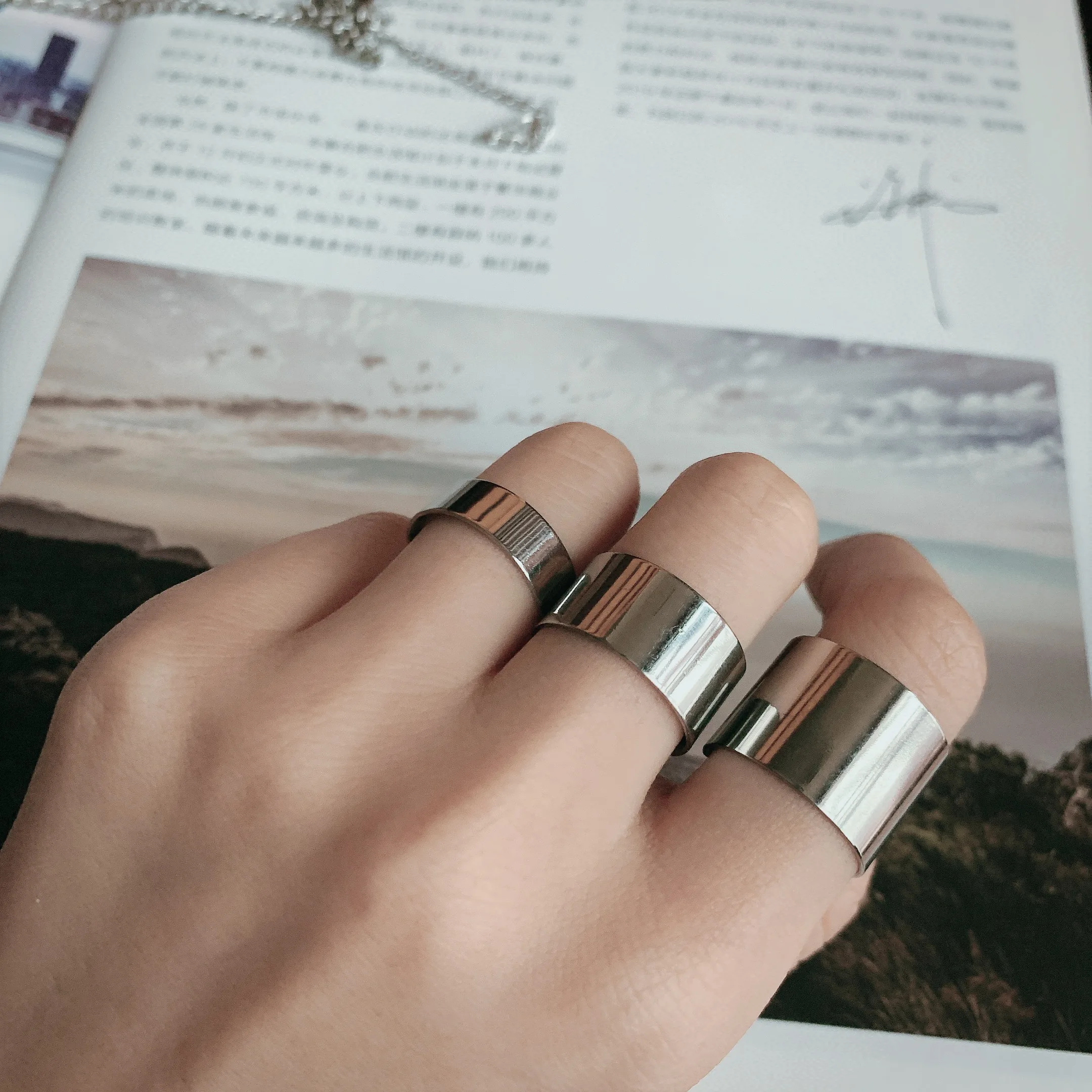 Adjustable Size Trendy Stainless Steel Ring For Woman And Man