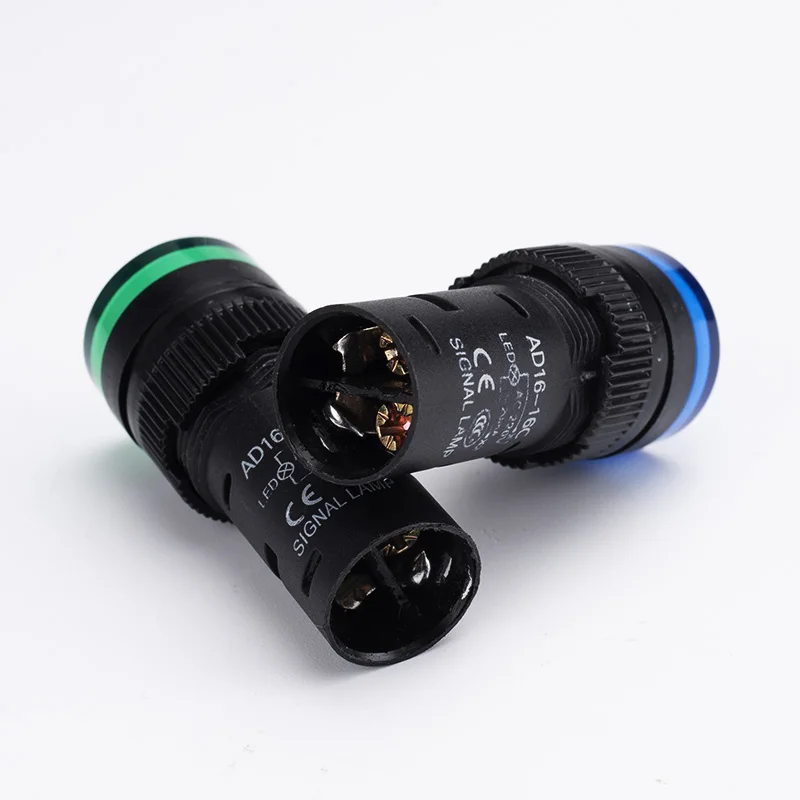 5 Pcs/Lot AD16-16C 16mm Diameter Mixed Color  AC/DC 12V,24V,110V, AC220V LED Power Indicator Signal Light Lamp Brand New