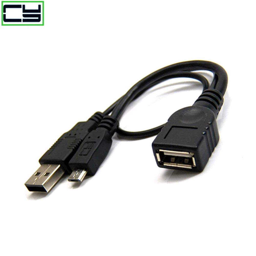 2PCS Newest OTG Host Power Splitter Y Cable Micro USB Male to A Male & Female Adapter Cable for  Y Splitter OTG Cable