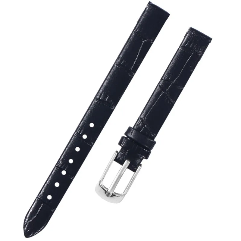 Top Quality Women Girls Soft Plain Matte Genuine Leather Watchbands Many Colors Watch Band 8mm 10mm Silver Pin Buckle Strap