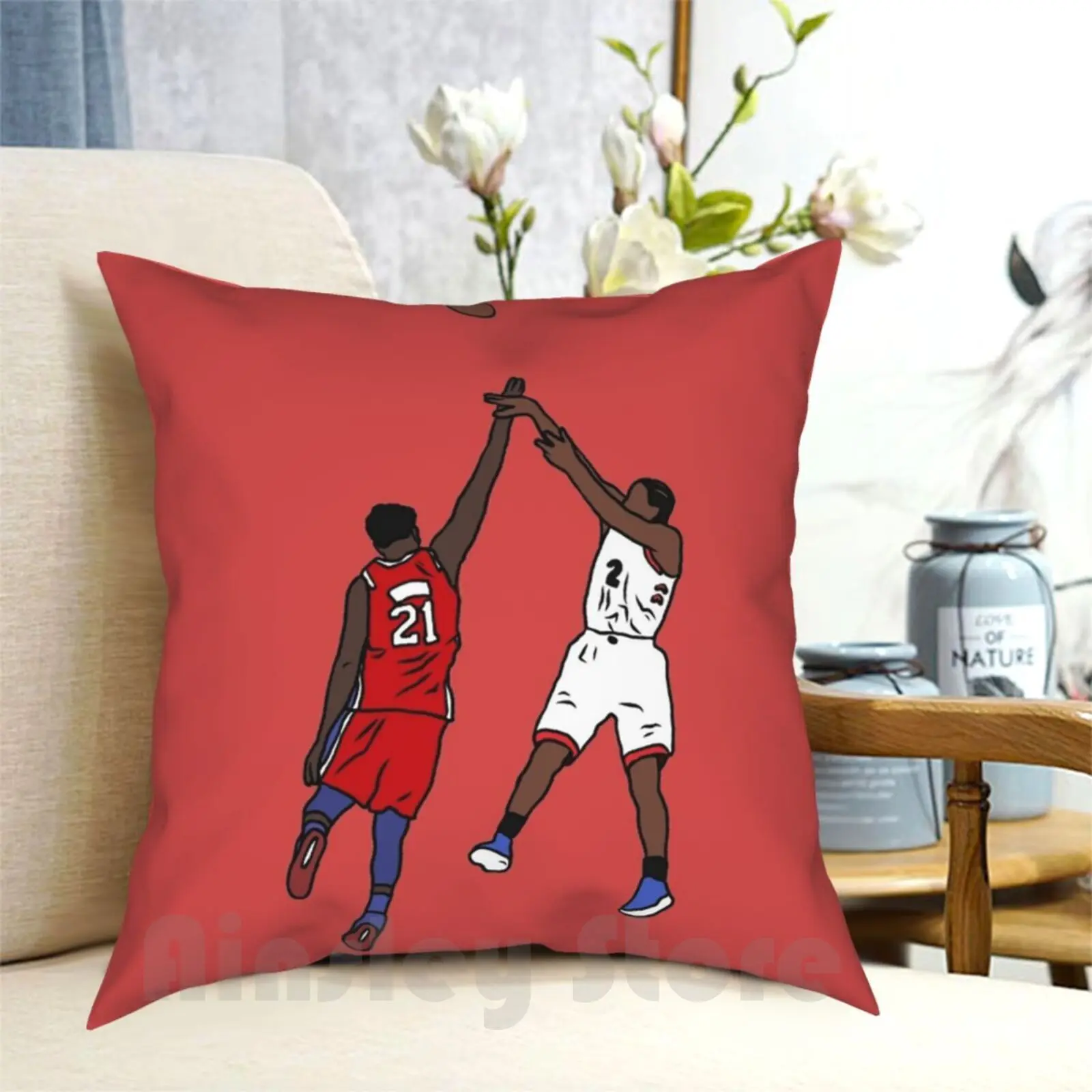 Kawhi Leonard Game Winner Vs. Philadelphia Pillow Case Printed Home Soft Throw Pillow Sports Basketball Kawhi Leonard