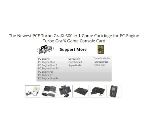 Black Gold Edition PCE Turbo GrafX 600 in 1 Game Cartridge for PC-Engine Turbo GrafX Game Console Card