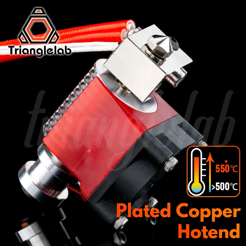Trianglelab V6 Plated Copper Hotend High Temperature Nozzle Heat Block Heat Break Radiator do PETG PEEK PEI ABS Carbon Fiber