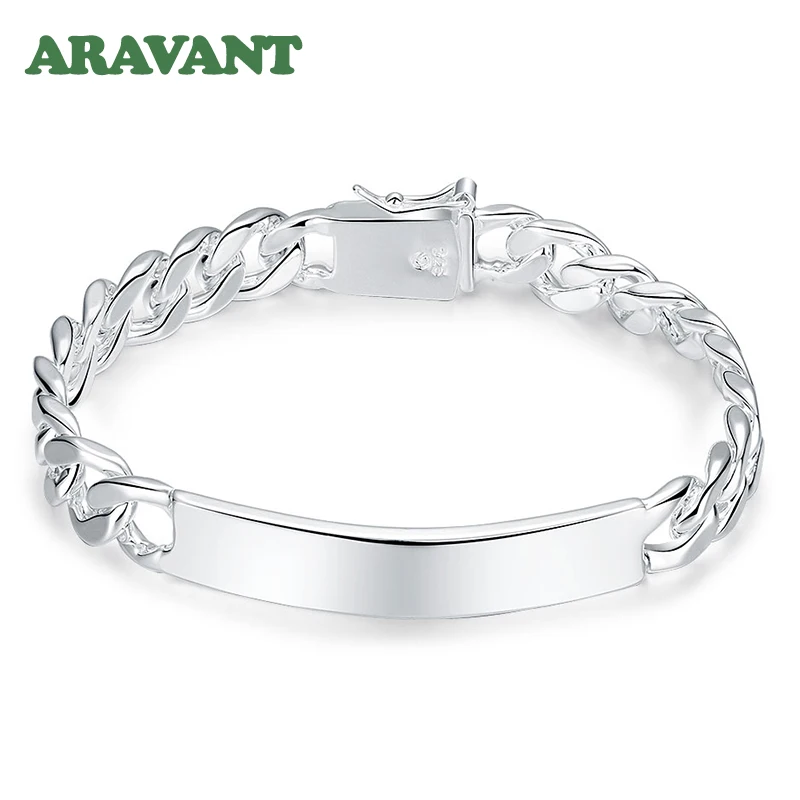 Aravant 925 Sterling Silver Bracelet Chains For Men Women Fashion Jewelry Gifts