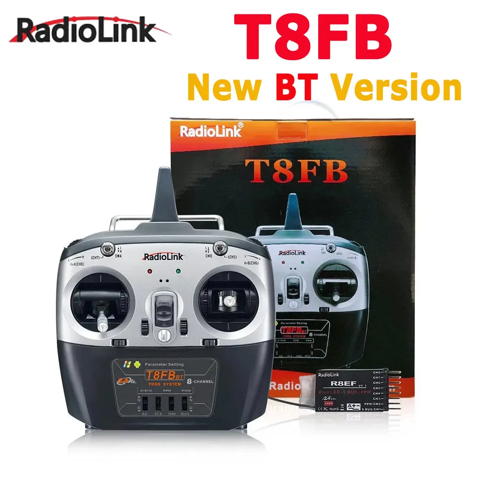 

Radiolink T8FB BT 8 Channel 2.4G Radio Controller with Receiver R8EF Remote Transmitter for FPV Drone Fixed Wing Airplane