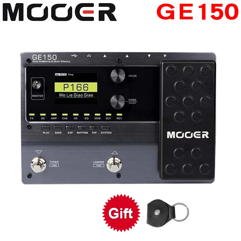 

MOOER GE150 Digital Tube Guitar Multi-Effects Pedal Processor Amplifier 55 AMP Models 9 Effect Types Loop Recording (80S)