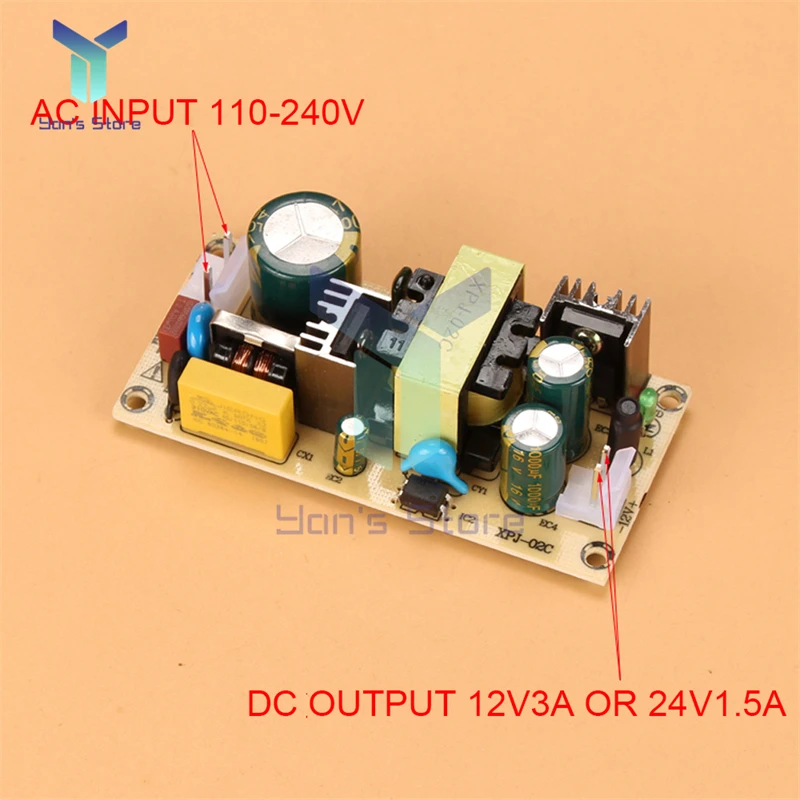 AC 100V-240V Ra 12V 3A 24V 1.5A 36W Chuyển Đổi Nguồn Điện Module AC-DC 12V3A 24V1.5A Mô Đun Cung Cấp Năng Lượng Cho Thay Thế Sửa Chữa
