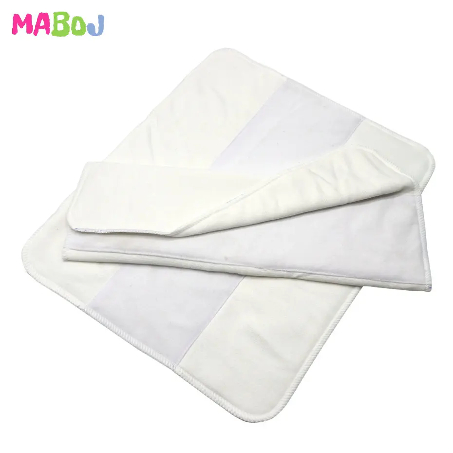 MABOJ Trifold Diaper Inserts Bamboo Cotton Stay Dry Suede Cloth Ecological Pocket Nappy Cover Insert One Size Washable 35x30cm