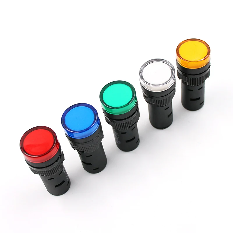 20Pcs/Lot AD16-16C 16mm AC/DC 24V Blue , Green , Red , White , Yellow Pilot Lamp Panel Mount Signal Power Led Indicator Light