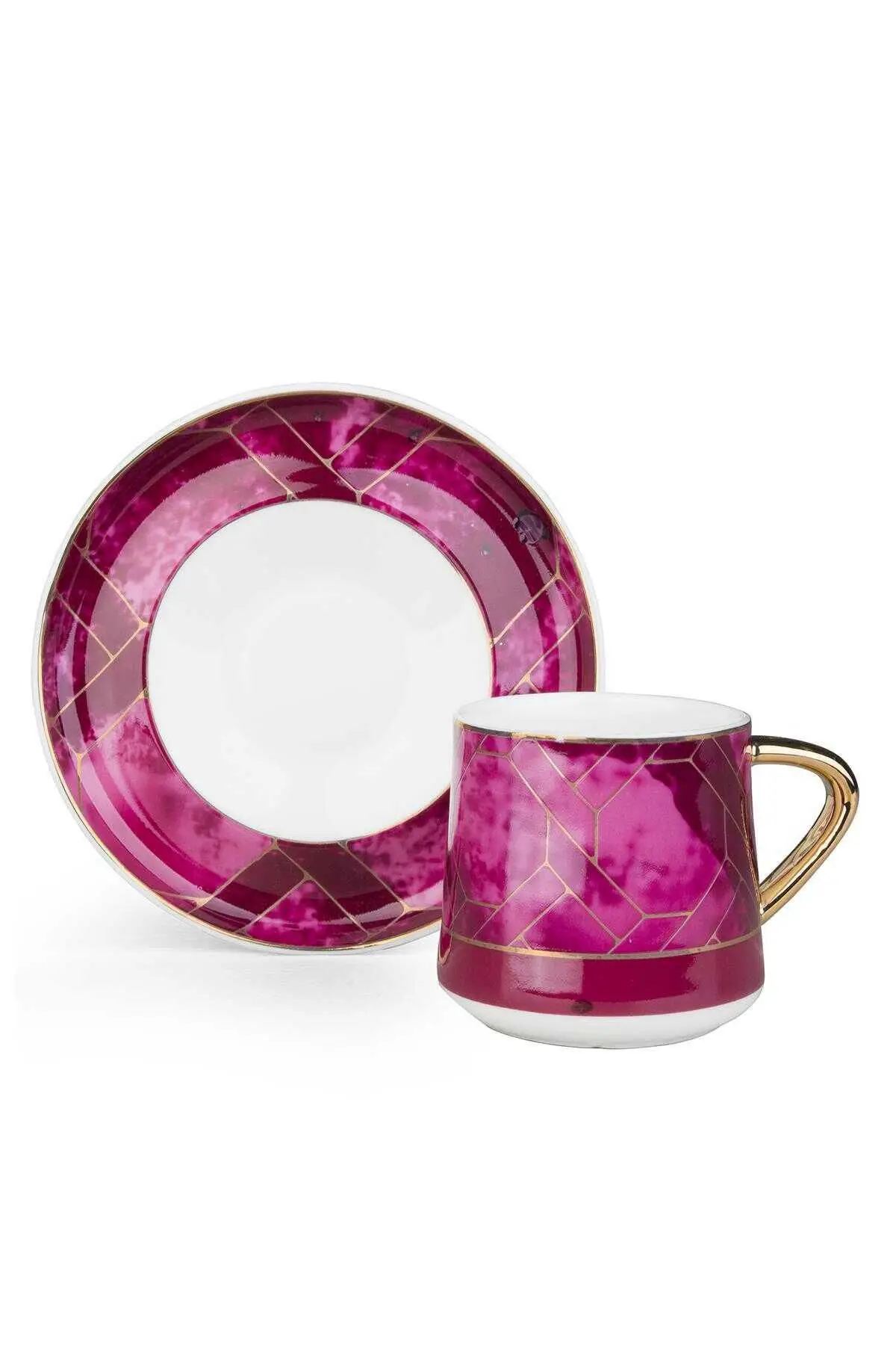 

DOLBOVI ACAR HELİNOS 6'LI PORCELAIN coffee FİNCAN KIT-FUCHSIA mug кружка coffee cup cup