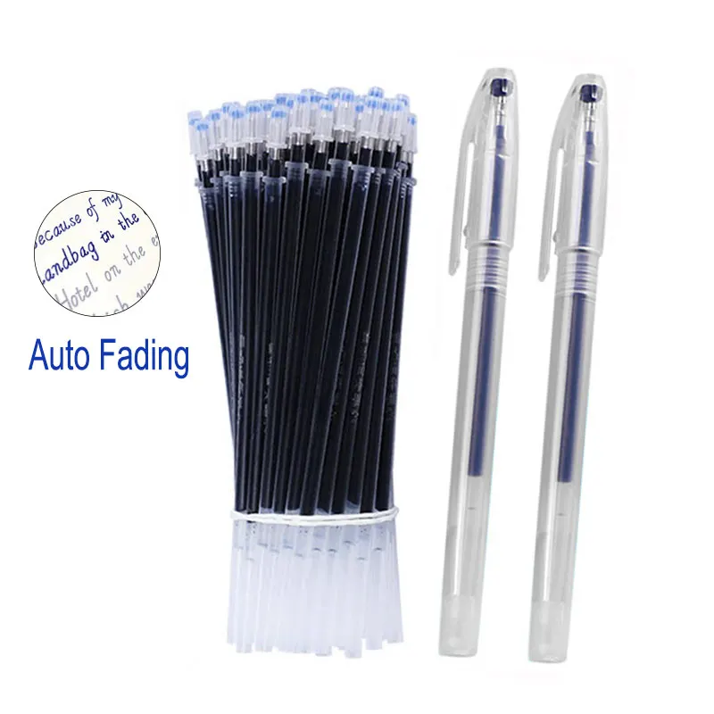 32Pcs/Set 0.5mm Automatic Disappearing Refill Fading Cartridge Disappear Slowly Writing Calligraphy Gel Ink Pen Refill Ball Pen
