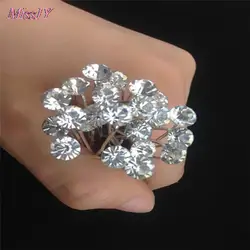 20PCS Crystal Pearl Rhinestone Diamante Hair Pins Flower Crystal Hair Clip Bridesmaid  for women Wedding Bridal
