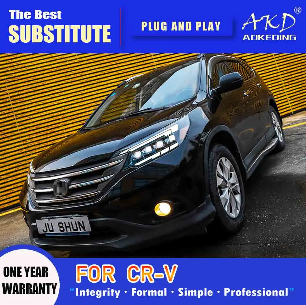 AKD Head Lamp for Honda CR-V LED Headlight 2012-2014 Headlights CRV DRL Turn Signal High Beam Angel Eye Projector Lens