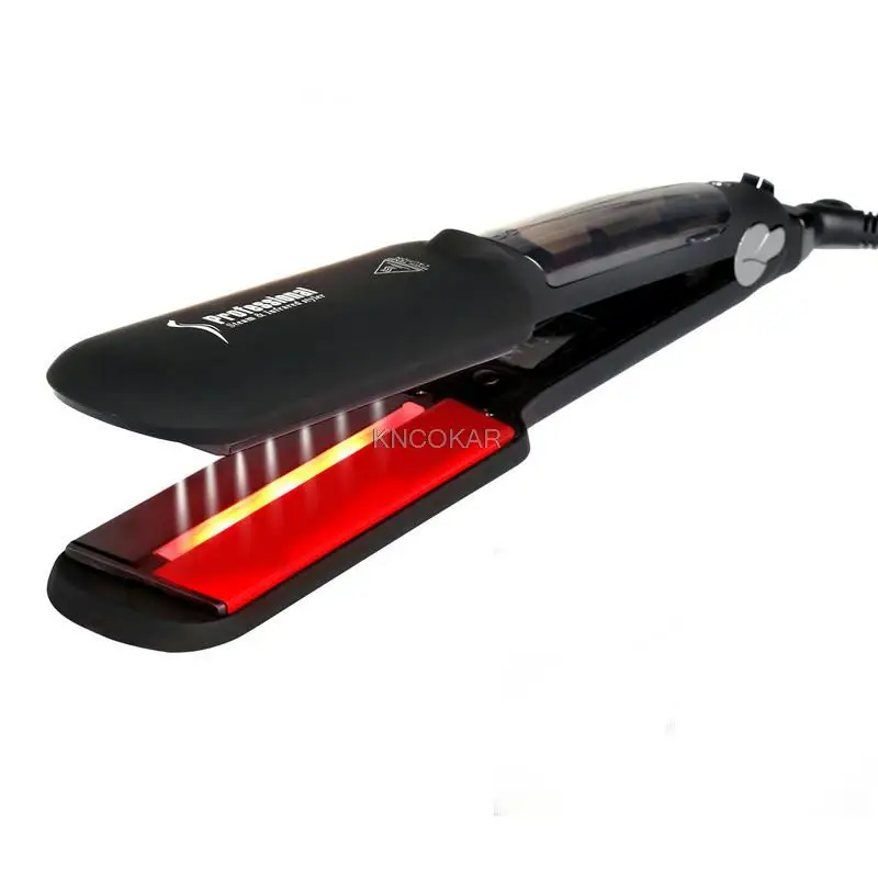 

Professional Steam Hair Straightener Ceramic Vapor Infrared Heating Flat Iron Steampod Salon 2 inch big size straighter Iron