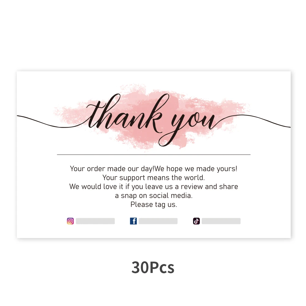 30 Pieces Thank You For Your Order Card Custom Write Your Business Card Small Business Gift Decoration Label Goods Follow Card