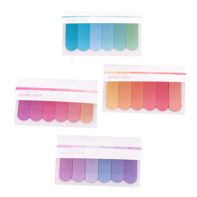 Creative Six Color Gradient Memo  Notes, 6-Color Can Be Paste Memo Pads  Cute Sticky Notes  Kawaii Memo Pad  Sticky Note