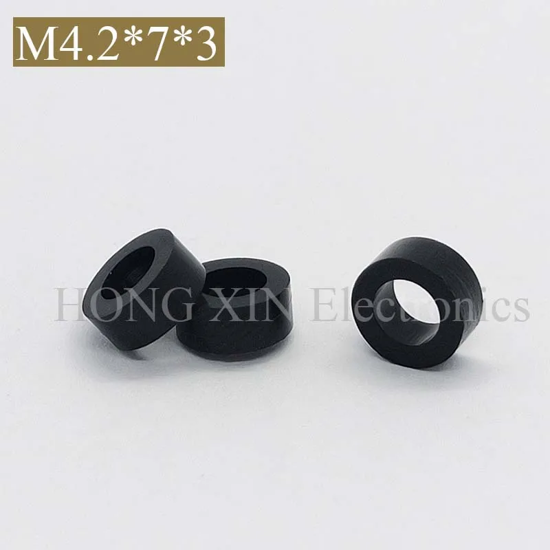 【M4.2*7*3】Black ABS Rround spacer standoff Nylon Non-Threaded Spacer Round Hollow Standoff Washer