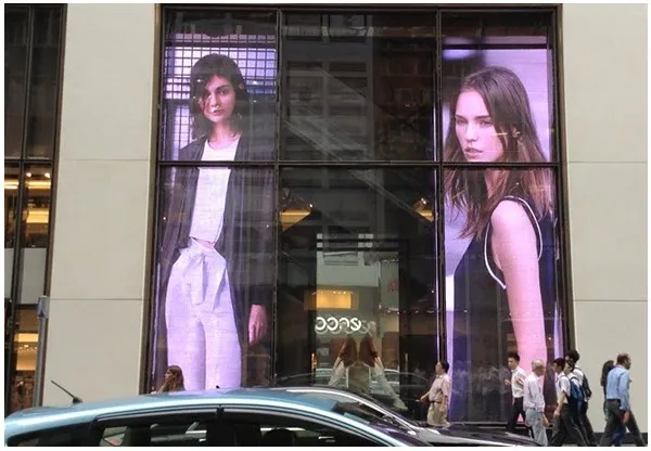 Indoor Transparent P12 LED Glass display Shop Window Digital Signage