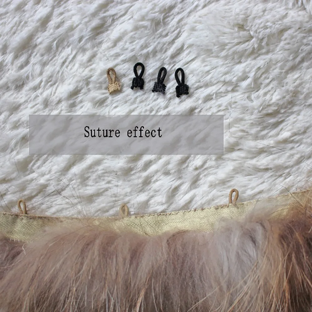 linhaoshengyue50cm Real Fur Raccoon Fur Children Hood Collar Collar High-Quality Raccoon Fur Fashion Coat Collar Cap Collar