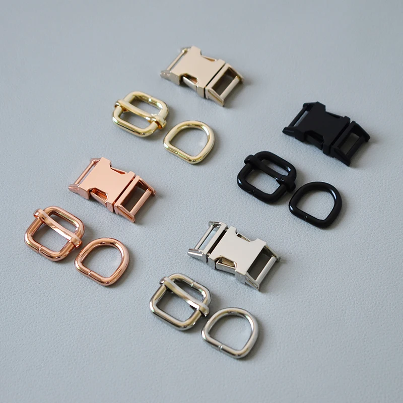 20 Sets 15mm Metal Buckle Adjust Buckle D Ring 3-Piece Plated Straps Webbing Garments Dog Collars Top Quality Zinc Alloy