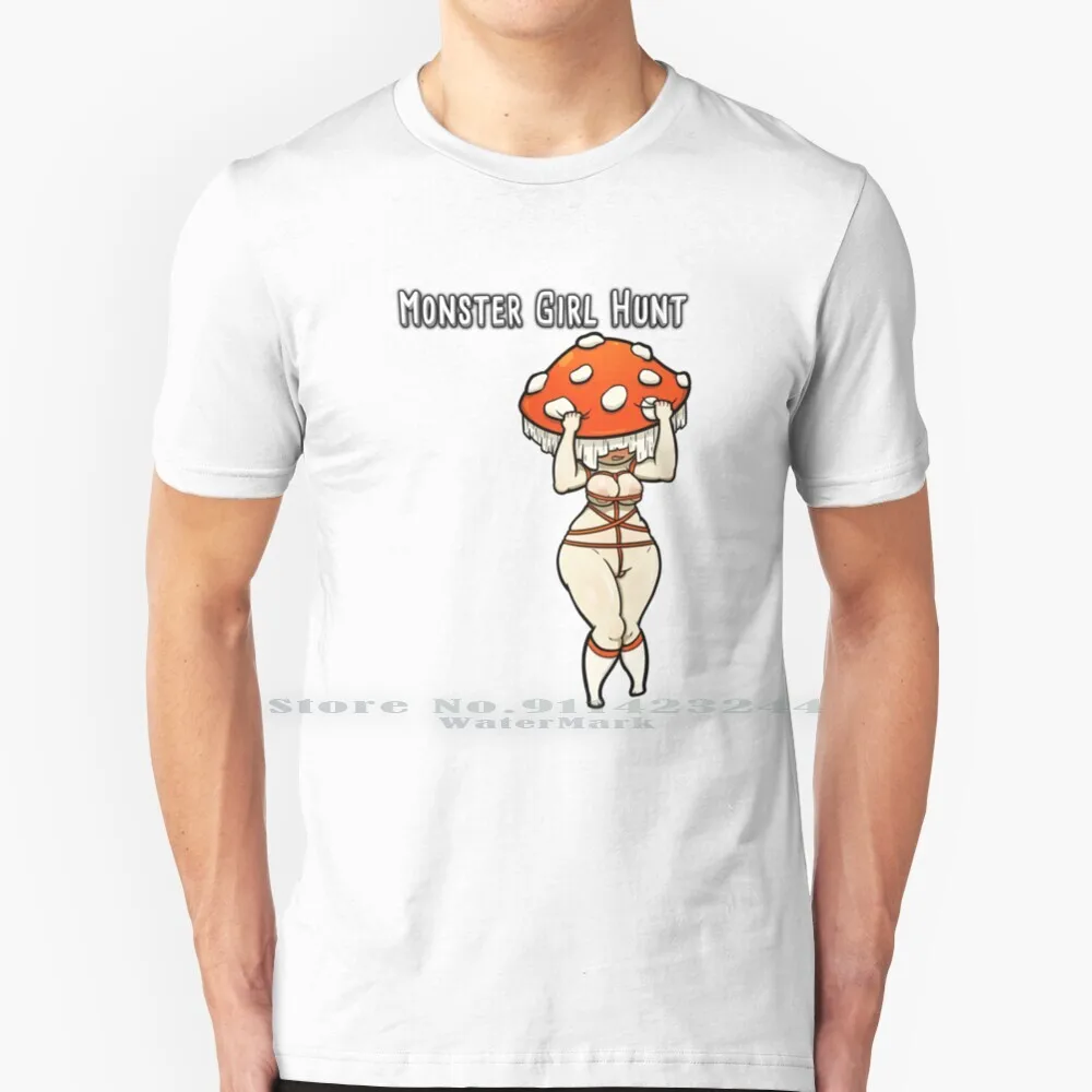 Monster Girl Hunt-Amanita Mushroom Straps T Shirt Cotton 6XL Monster Girl Hunt Happy Cute Sexy Cartoon Toony Video Game Eroge