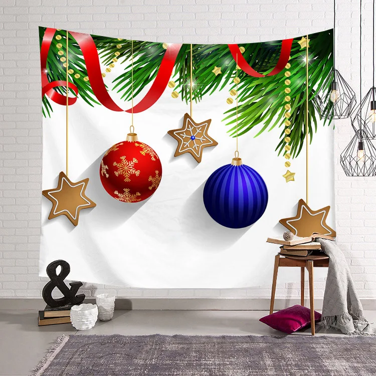 Merry Christmas pattern Square Blanket Tapestry 3D Printed Tapestrying Rectangular Home Decor Wall Hanging style-3