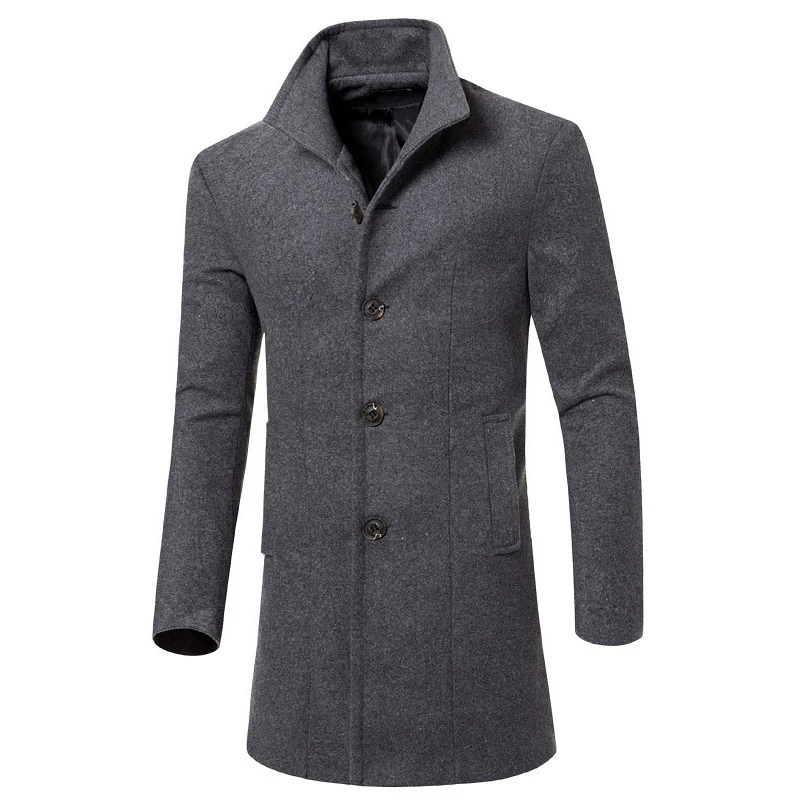 

MRMT 2024 Brand Men's Woolen Coat Jacket New Pure Color Lapel Long Men Woollen Overcoat for Male Wool Man Outer Wear Windbreaker