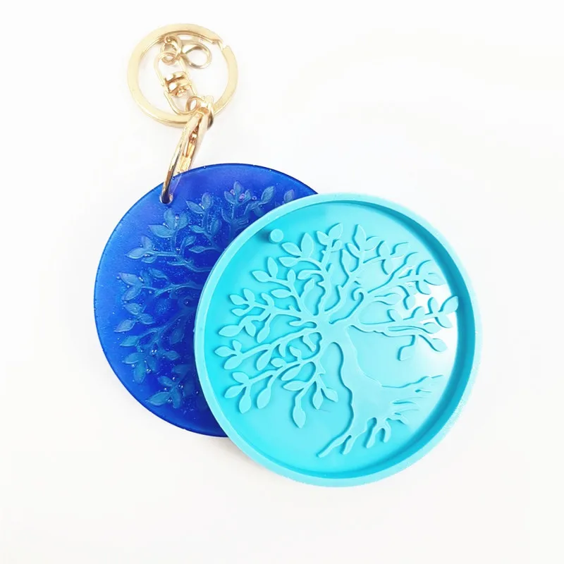 DIY Crystal Christmas Tree Decorative Silicone Mold Creative Life Tree Keychain Pendant Mirror Epoxy Resin Casting Jewelry Molds