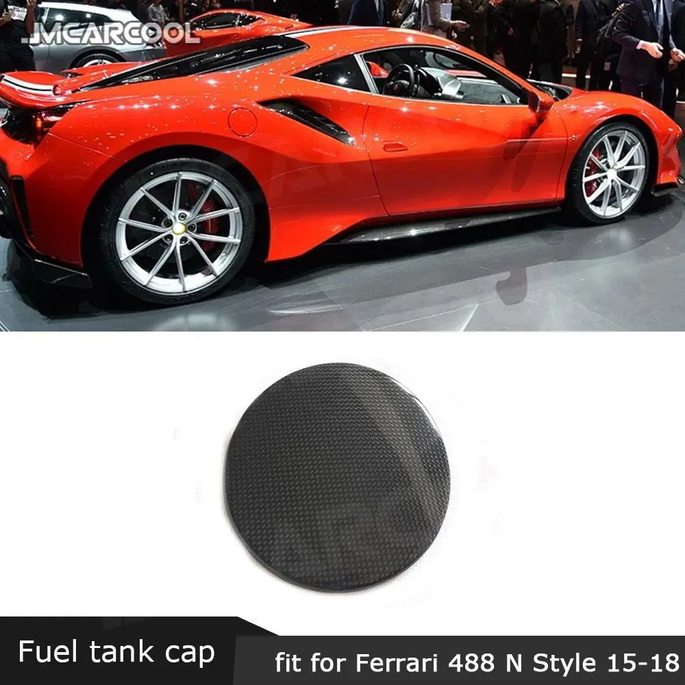 

Dry Carbon Fiber Fuel Tank Cap Decoration Cover case for Ferrari 488 N Style 2015 2016 2017 2018