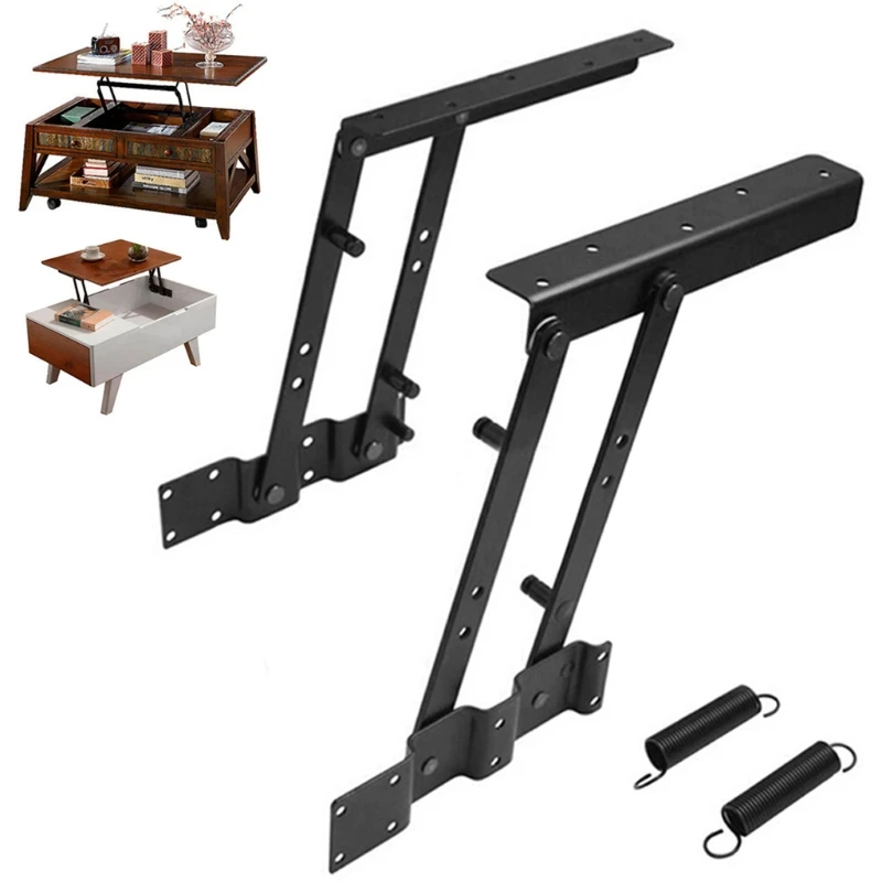 1Pair Lift Up Top Coffee Table Lifting Frame Mechanism Spring Hinge Hardware