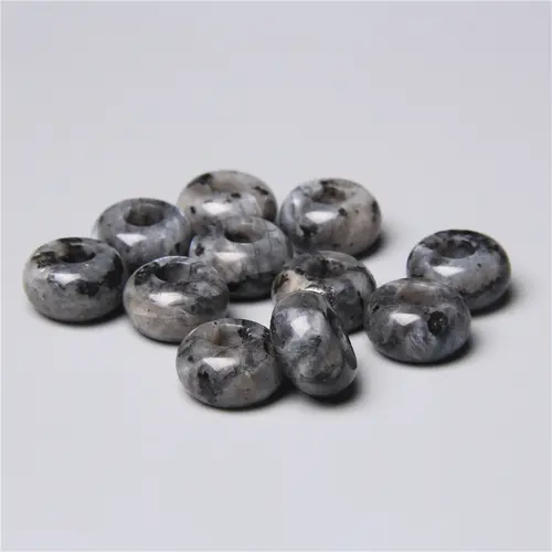 10pcs/Lot 8x14mm 5mm Big Hole Natural Round Jades Jaspe Stone Crystal Spacer Beads Charm Pendant For Jewelry Making Accessories - Image 47
