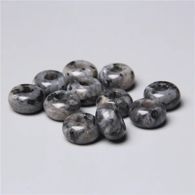 10pcs/Lot 8x14mm 5mm Big Hole Natural Round Jades Jaspe Stone Crystal Spacer Beads Charm Pendant For Jewelry Making Accessories - Image 47