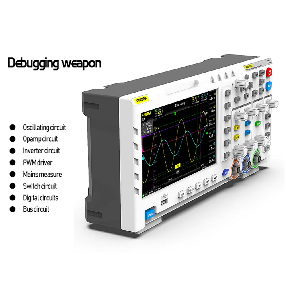 FNIRSI 1014D Digital Oscilloscope Dual Channel Input Signal Generator Osiloscopio Digital 1GSa/s Sampling Rate 1GB Storage