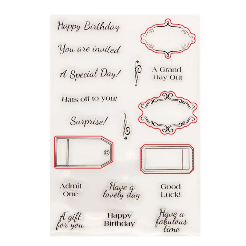 Happy Birthday Transparent Silicone Stamp DIY Scrapbooking Rubber Coloring Embossed Diary Decoration Template Reusable 13.5*20cm