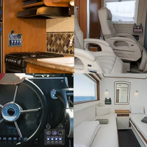 4 Botões Rocker Switch Painel Voltímetro Carregadores USB 3.0 Luz Alternar 12V 24 Acessórios para Barco Marine Car RV Camper caravanas 12 principais vendas lancha painel - №5