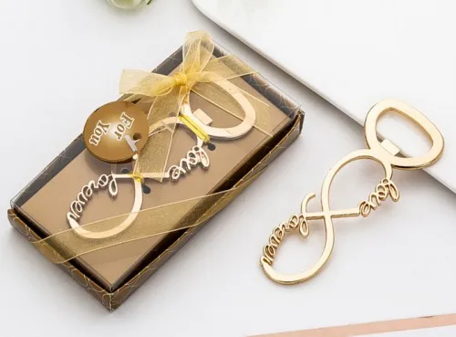 

(40 Pieces/lot) Elegant Gold Love wedding of Infinite Love Bottle Opener Favors For music Party Favors and Wedding souvenirs