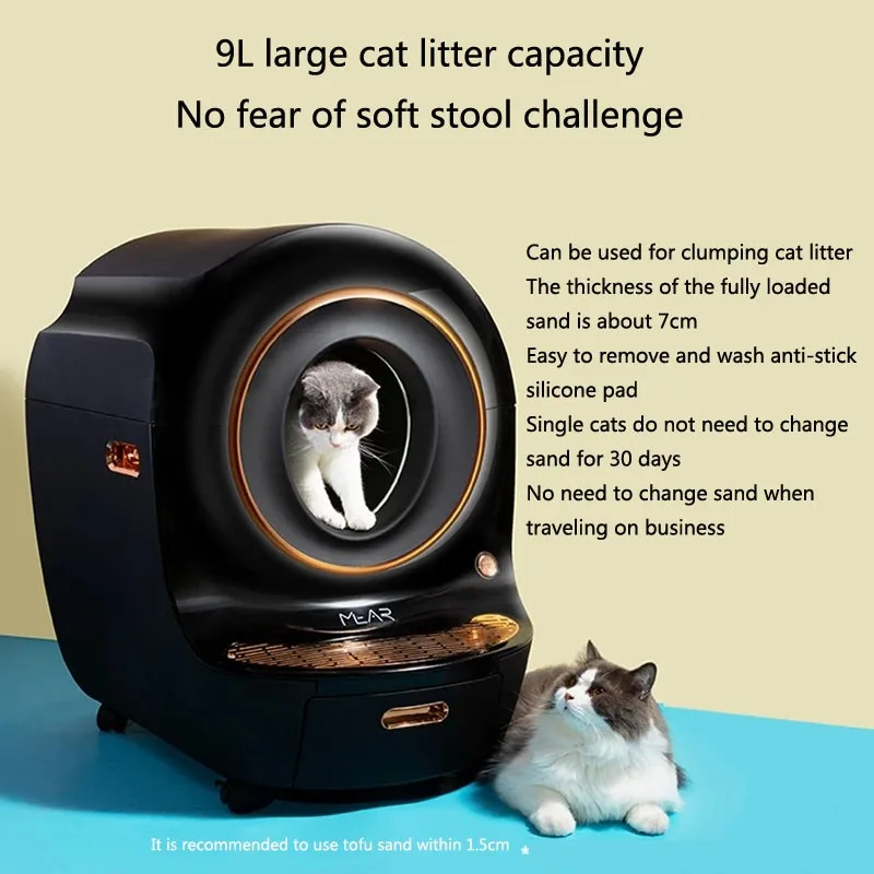 Luxury Automatic Silent Cat Litter Box, Large Space, Smart Cat Toilet, Application Control, High-end