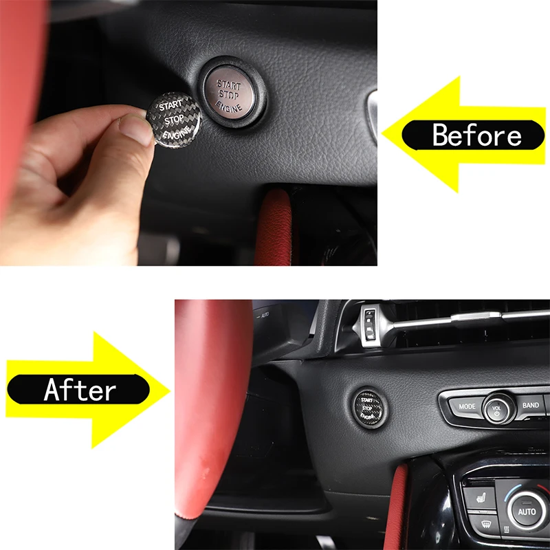 

For Toyota GR Supra A90 2019-2022 real carbon fiber car engine start one-key start button sticker interior accessories