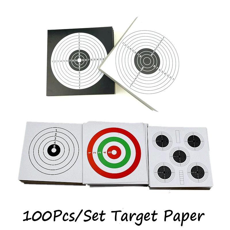 

100pcs/set Shooting Target Paper Shooting Training Paper for Funnel Bullet Trap Pellet Trap Paintball Hunting accessory