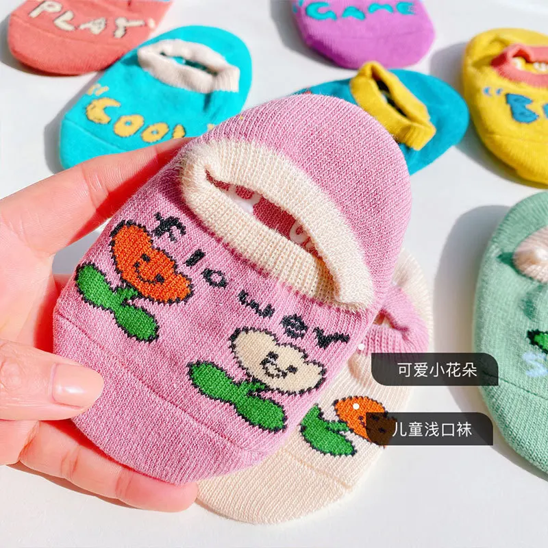 Children's Socks Slipper Baby Girls Boys Newborn Accessories Anti Slip Flower Letter Kids Toddlers Gift Clothes Infant Stuff