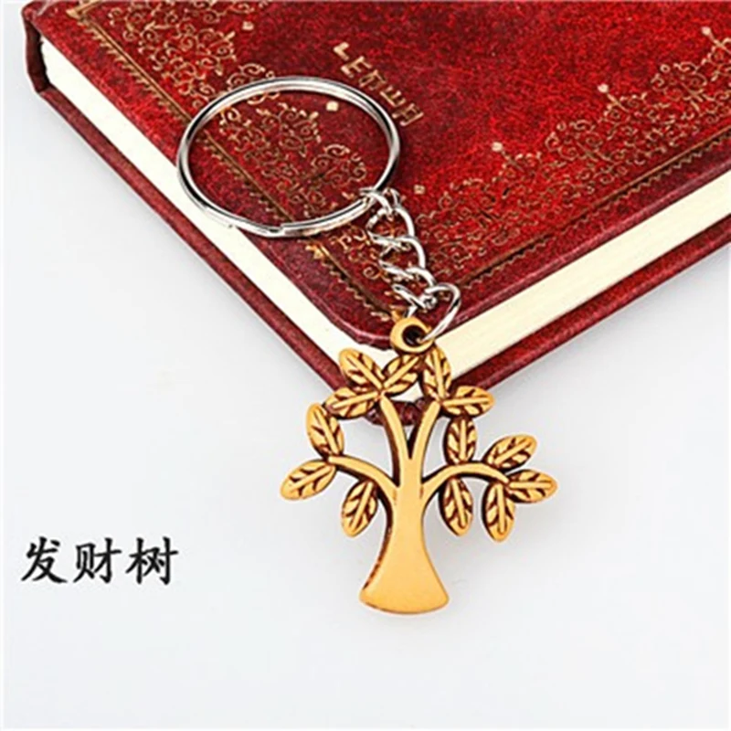 

money rich tree Pendant 100pcs keychain hanger 25mm keyrings wholesale promotion wood gift pendant keyring Diy