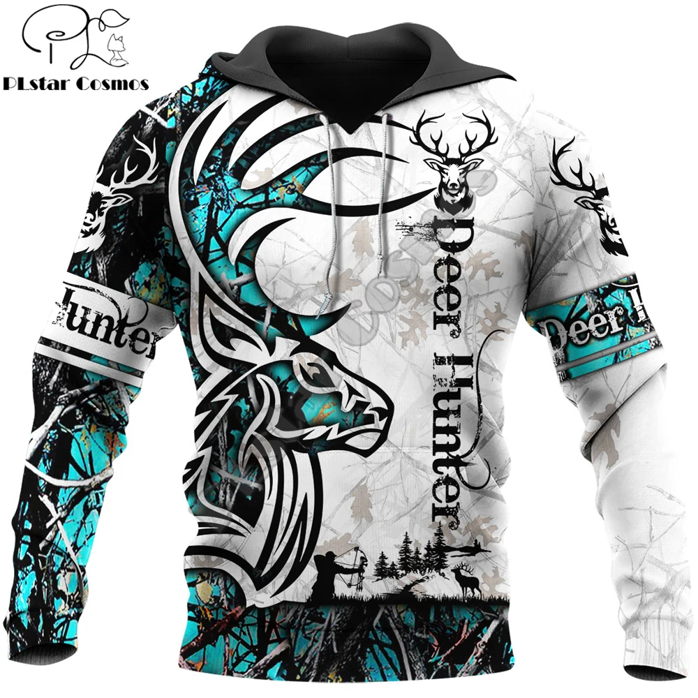 Hermoso ciervo caza Camo 3D completamente estampado hombres Sudadera con capucha Unisex Deluxe sudadera Zip pulóver chaqueta Casual chándal KJ359