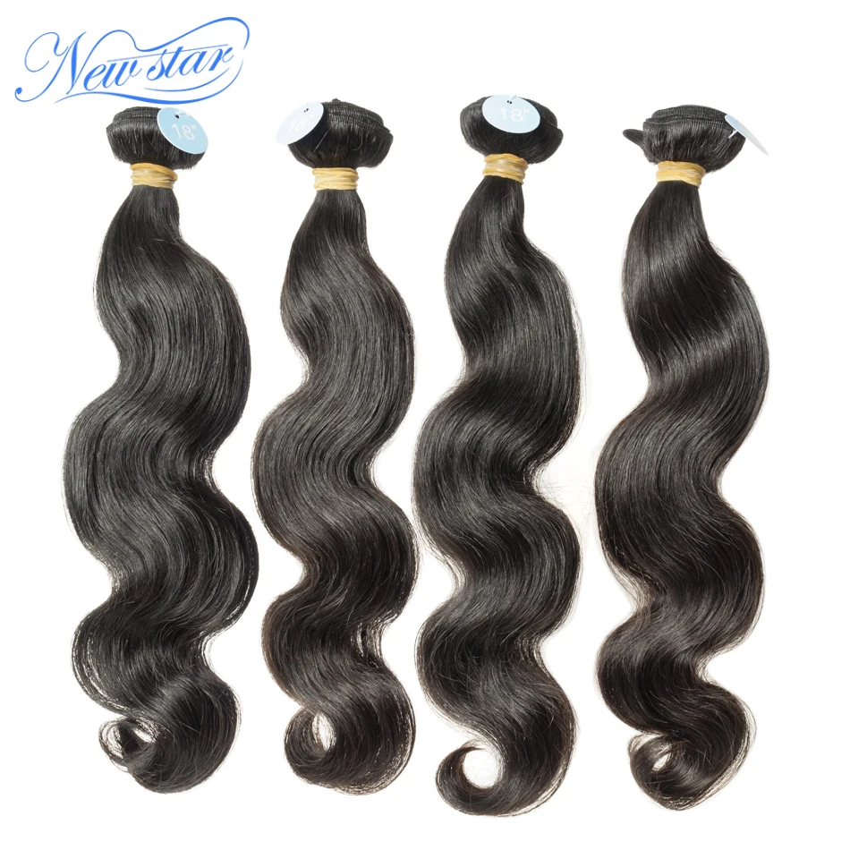 Peruvian Body Wave Hair 4 Bundles New Star 11A Virgin Human Hair Weave Extension Natural Color Hair Unprocessed Raw Hair Weaving