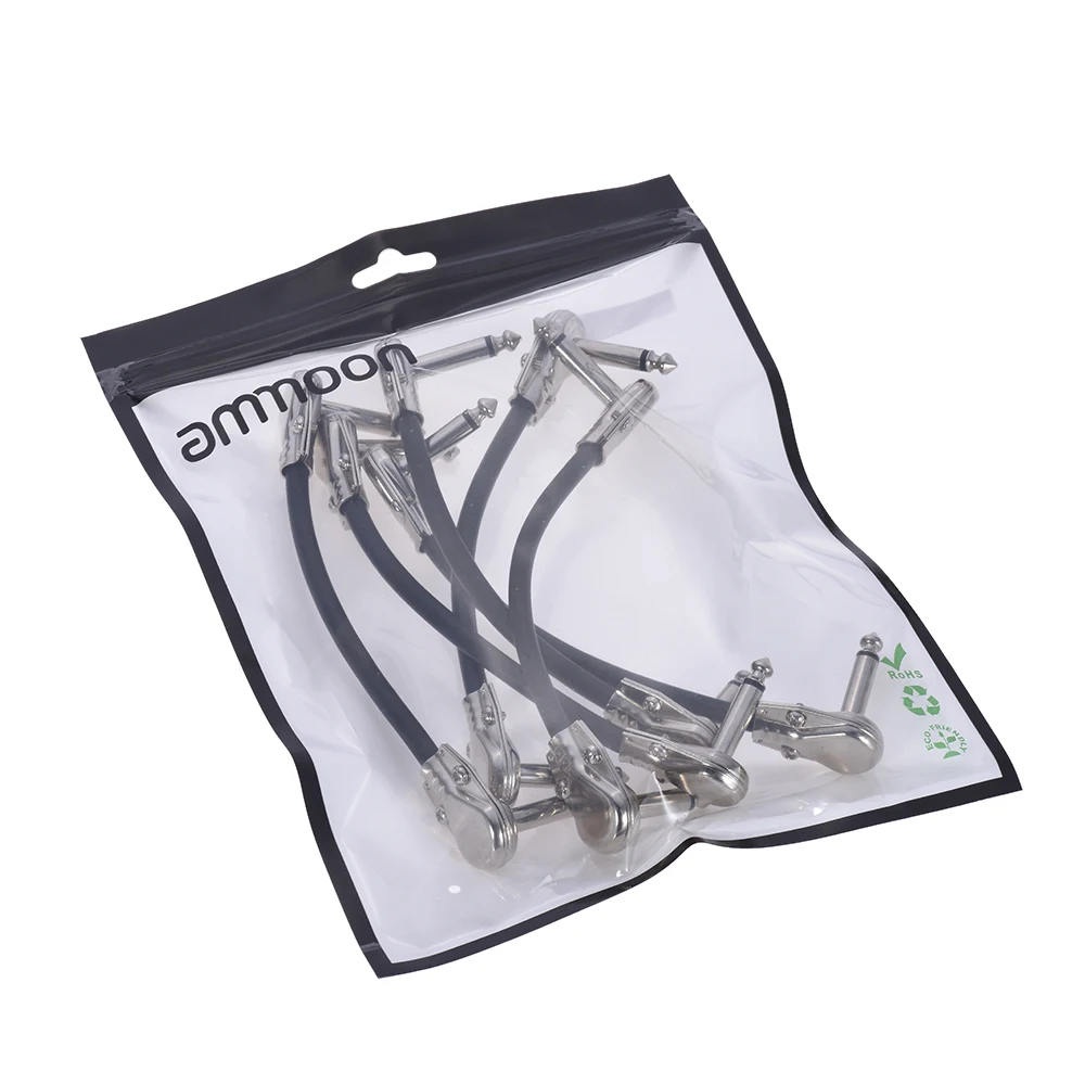 ammoon 6-Pack Guitar Patch Cable 15cm/ 6in Guitar Effect Pedal Patch Cable 1/4