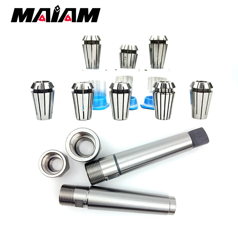 a set MT1 MT2 MT3 ER11 ER16 ER20 high precision 0.008 ER collet+ mt tool holder hread M6 M10 M12 rear pull flat tail tool holde