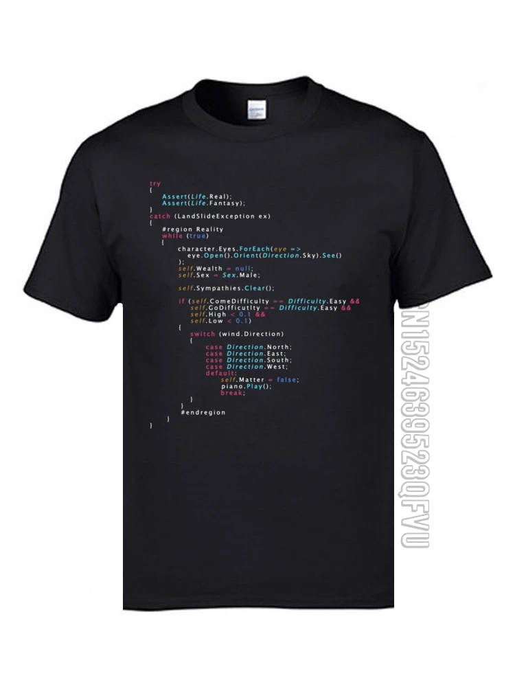 Colored Code Programming JS Men T Shirts Senior IT Engineer SCJP Programmer 100% Cotton Tee Shirts Keyboardman Workday