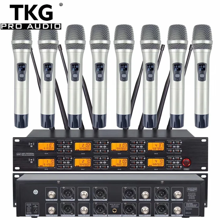 TKG UR-8000-S 640-690mhz UHF professiona uhf wireless microphone 8 wireless microphone system